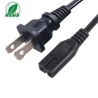 Le câble d'alimentation américain noir 10A 125V 2 broches NEMA 1-15P