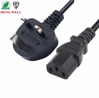 ASTA C13 Connecteur Corde d'alimentation britannique BSI câbles britanniques Fuse 3 broches électronique grand public 250A 13A câble d'alimentation CA