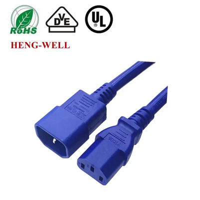 IEC C13 C14 C19 C20 C21 câbles d'alimentation 18/16/14AWG Cordon d'alimentation de prolongation bleu/rouge/noir