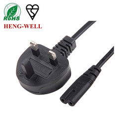 Extension électrique UK 2 broches câble d'alimentation 250V 1,8m Pour ordinateur portable