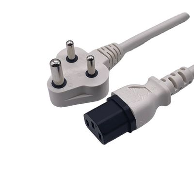 BIS1293 Corde d'alimentation indienne 6A 250V 3 broches pour ordinateur portable électrique