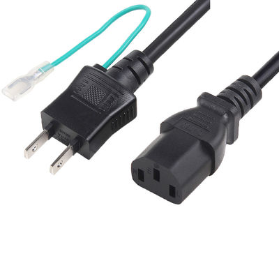 12A 125V Japon câble d'alimentation PSE à C13 prise noire avec fil de terre